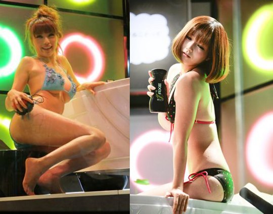 AXE Sexy Idol Promotion Appearance Sugihara Anri Morishita Yuuri