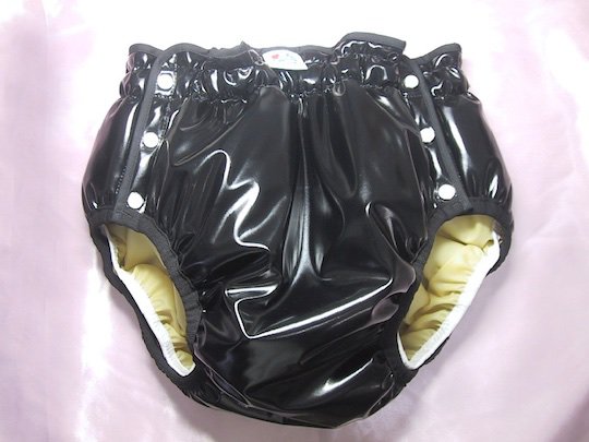 paraphilic infantilism adult baby diaper fetish bondage rubber latex costume