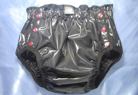 paraphilic infantilism adult baby diaper fetish bondage rubber latex costume