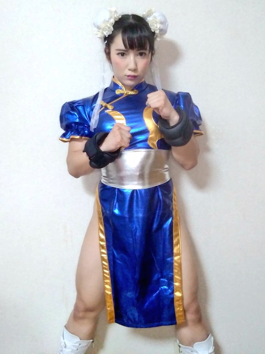 chun-li street fighter cosplay fetish femdom fantasy hot japanese model gravure reika saiki sexy muscles
