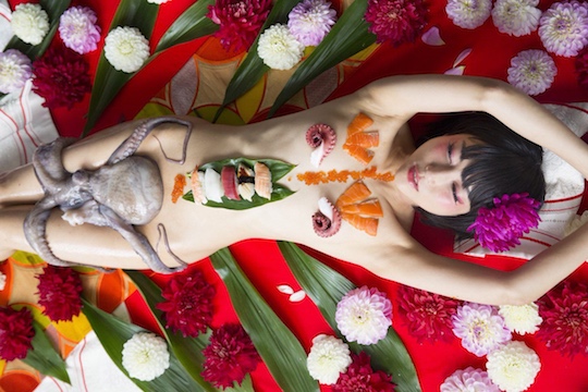luchino fujisaki nyotaimori sushi body japanese idol fetish octopus sex fantasy