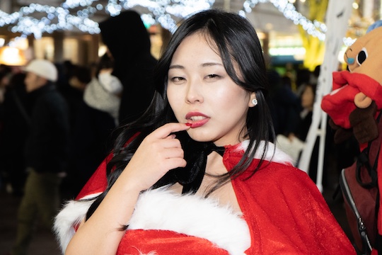 christmas santa cosplay costume japanese tokyo shibuya 2018 girls