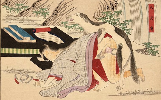 japan erotica shunga ukiyoe print porn bestiality 吾妻形人形 azumagata ningyo