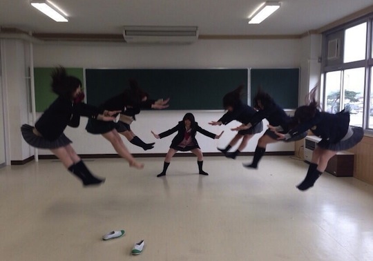 japan school student girl ninja dragon ball kamehameha