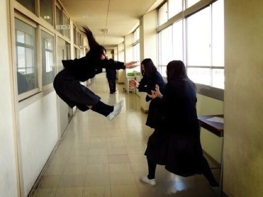 japan school student girl ninja dragon ball kamehameha
