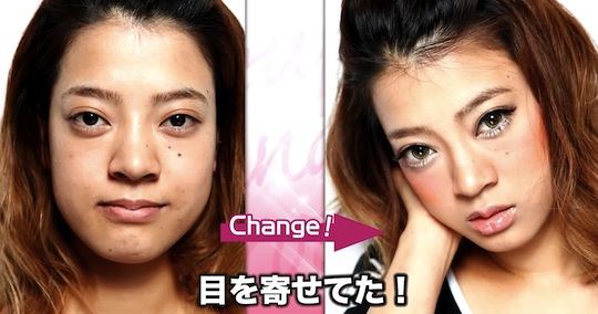 c kawaii make up before after change japanese girl cosmetics