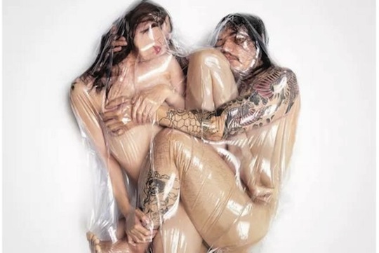 photographer hal flesh love vacuum sealed couple japanese condomania