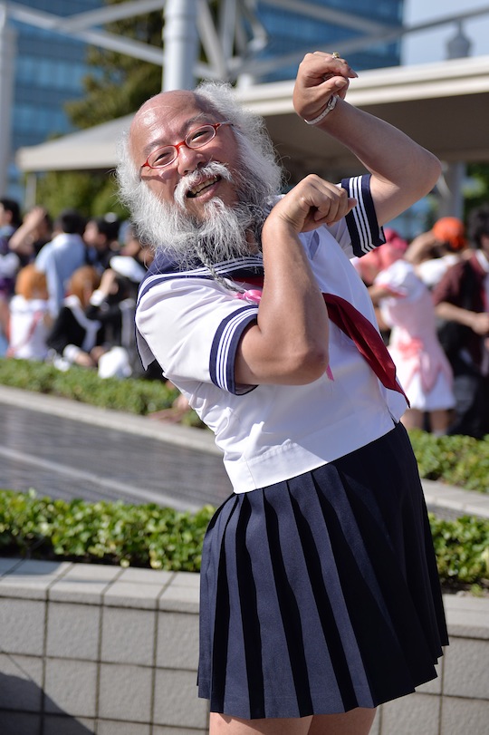 comiket 86 odd scenes weird cosplay people geeks sailor ojiisan