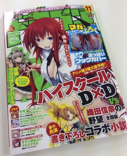 dragon magazine light novel oppai breast book cover otaku japan rias gremory high school dxd