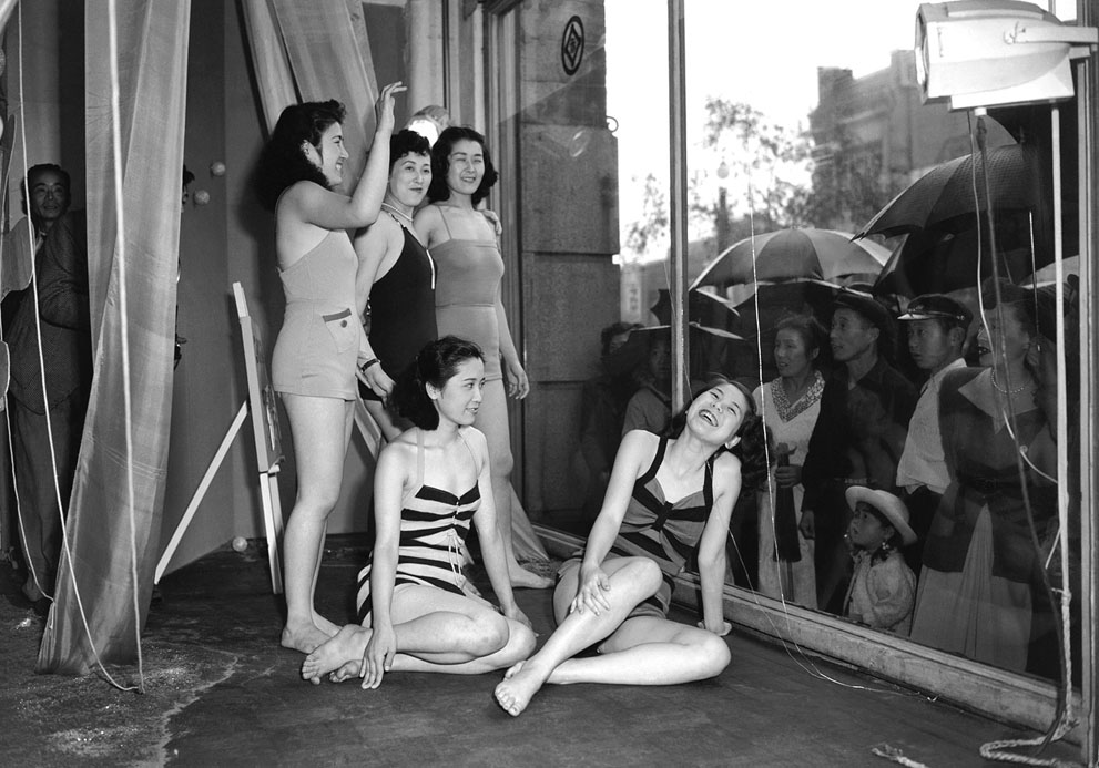 japan 1950s department store window girls