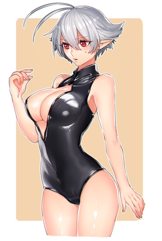 realise swimsuit front zipper meme twitter illustration erotic moe adult picture japanese swimming costume character fan art