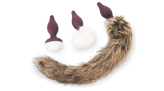 animal tail fox furry butt plug vibrator adult toy role play