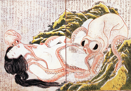 hokusai dream fisherman wifes dream shunga erotic print octopus sex art japanese