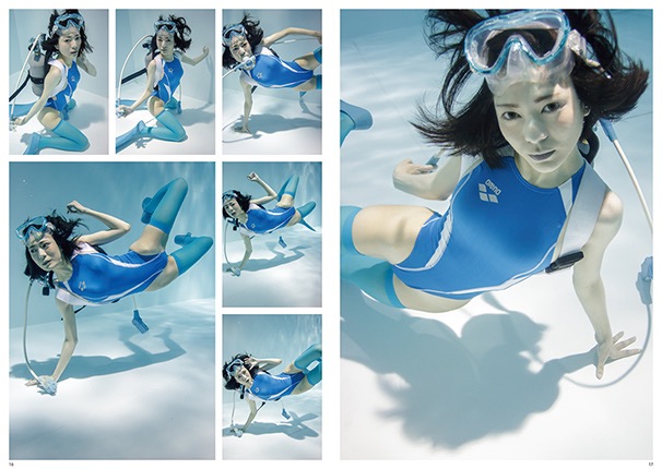 underwater knee-high girls socks monthly magazines swimsuits manabu koga