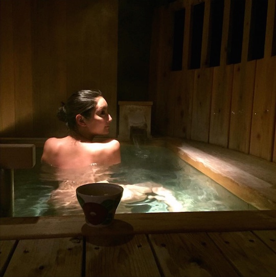 nanao instagram bath onsen naked nude instagram