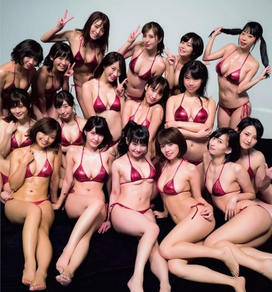weekly playboy anniversary japan fifty gravure models sexy photo shoot