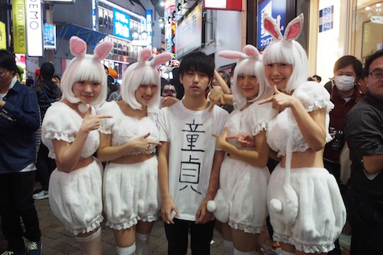 ryosuke takano university of tokyo student virgin costume shibuya center gai halloween street party cosplay