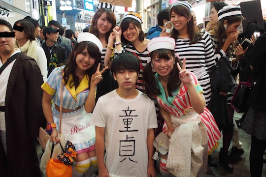 ryosuke takano university of tokyo student virgin costume shibuya center gai halloween street party cosplay