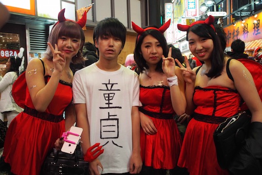 ryosuke takano university of tokyo student virgin costume shibuya center gai halloween street party cosplay