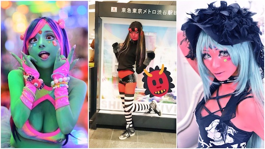 ishokuhada body paint cosplay tokyo japan gyaru akane miyako kabukicho trend subculture niche street fashion