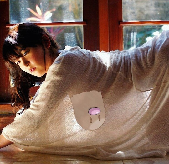 diglett pokemon gravure idol model breasts drooping bust saki yanase