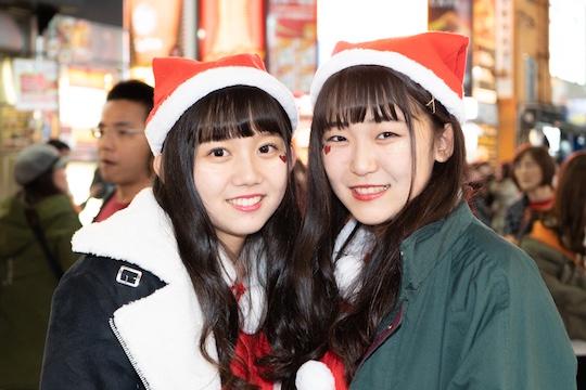 christmas santa cosplay costume japanese tokyo shibuya 2018 girls