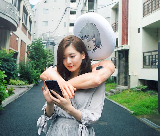 boyfriend hug speakers otome japan women lonely audio device arms wearable