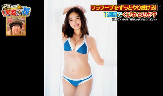 oto abe gravure idol japanese curvy body weight fitness test television show wacky