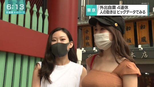 tokyo women busty breasts beautiful television news show