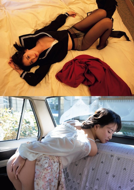 mariya nagao yabai showa photo book nude naked body bathing butt ass japanese actress idol akb48 model