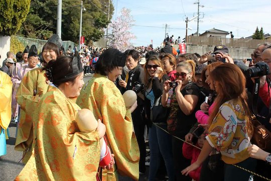 tagata shrine honen matsuri penis fertility festival parade phallus female volunteers