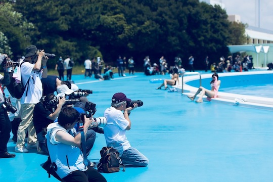japan saitama swimwear public park pool photo event banned gravure controversy