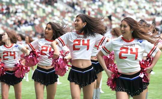 sexy japanese cheerleaders high school baseball tournament upskirting