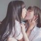 chinese lesbians kissing