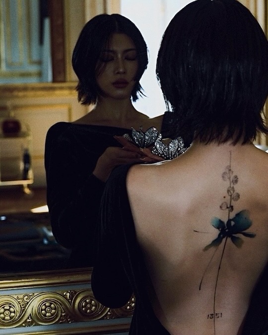 ayaka miyoshi japanese model actress sexy back tattoo