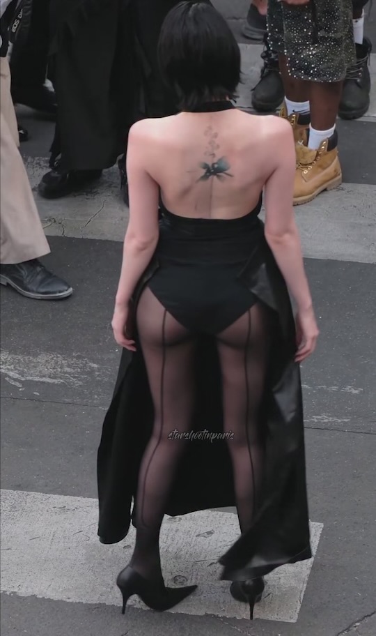japanese actress model ayaka miyoshi VETEMENTS paris fashion week mens sexy dress body revealing
